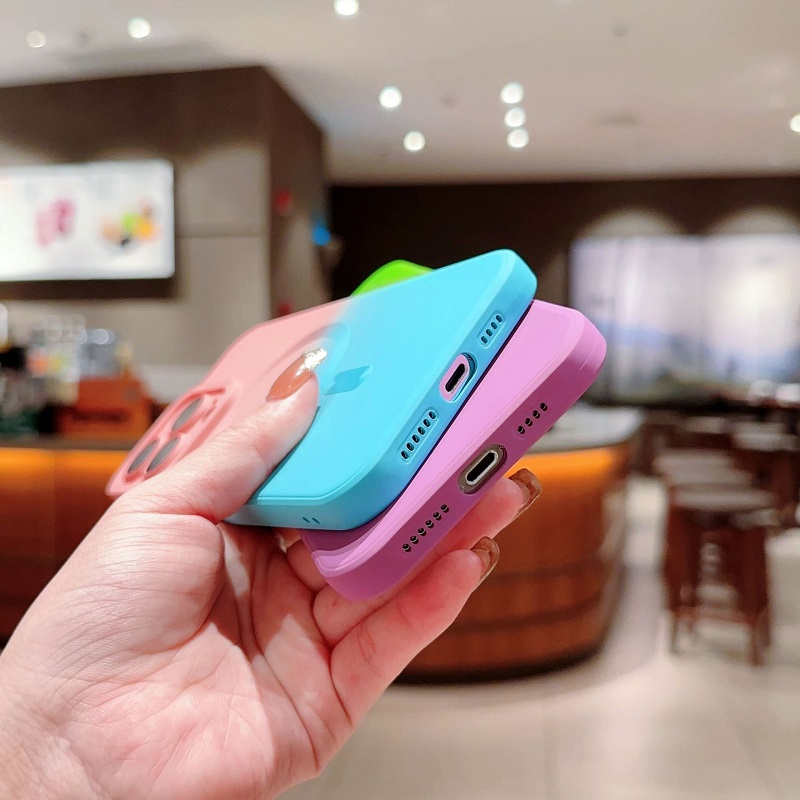 Phone Case for iPhone 15 14 13 12 11 Pro Max Liquid Gradient Magnetic Support Magsafe Wireless Charge Funtion Silicone Shockproof Bumper Protective Cover