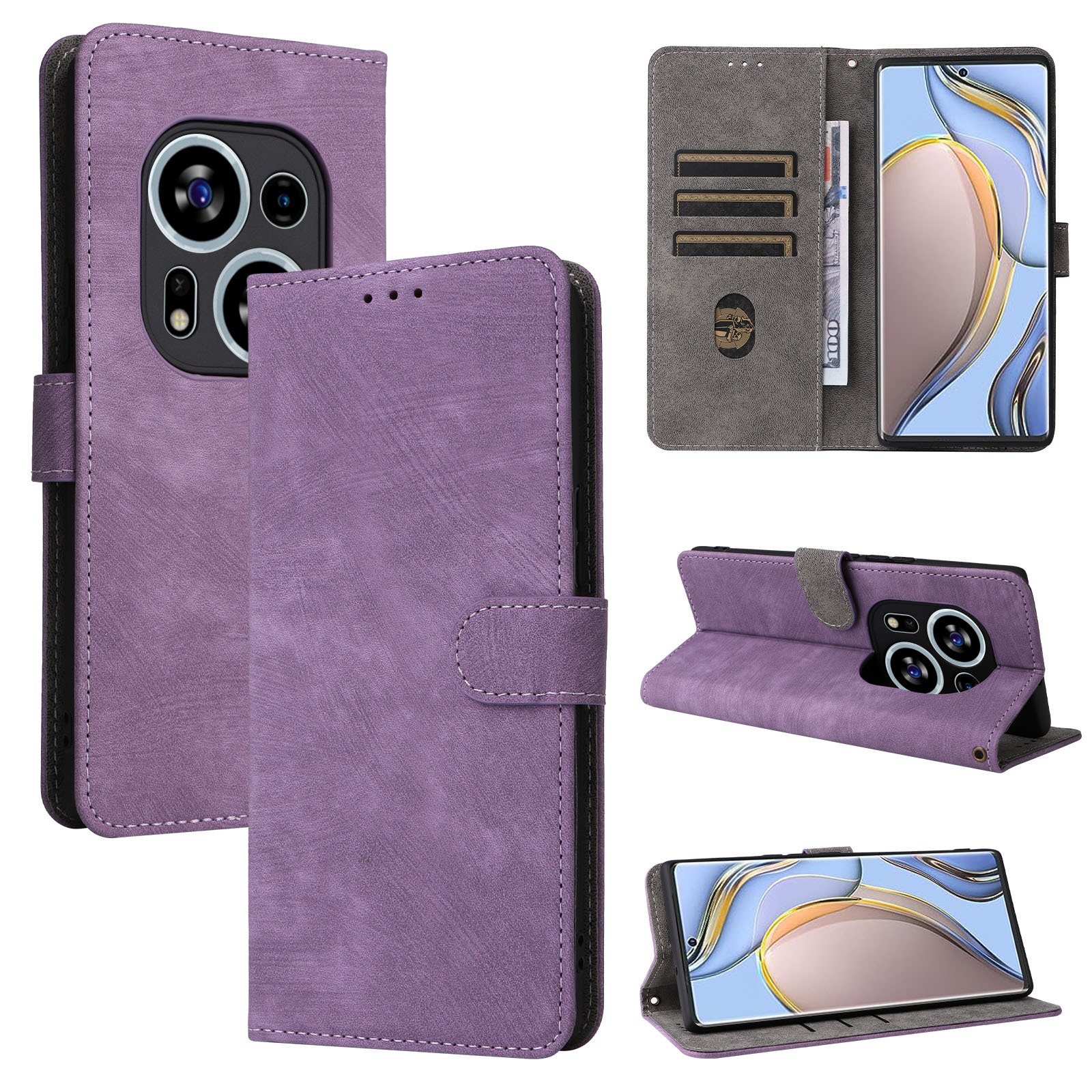 Flip Cover for Tecno Phantom X2 / Phantom X2 Pro PU Leather Phone Case Full-Body Protection Shockproof [RFID Blocking] Wallet Cover With Hand Strap