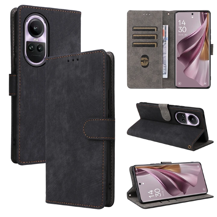 PU Leather Folio Flip Cover for OPPO Reno10 5G Reno10 Pro Reno10 Pro+ 5G Wallet Case with [RFID Blocking] Card Holster Kickstand Magnet