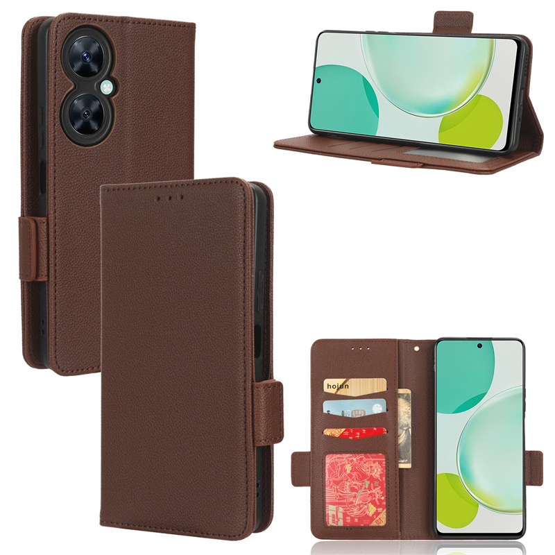 Wallet Flip Cover for Huawei Nova 11i Case Lychee Pattern Leather Magnetic Flip Folio Stand Phone Cover with Card Holder