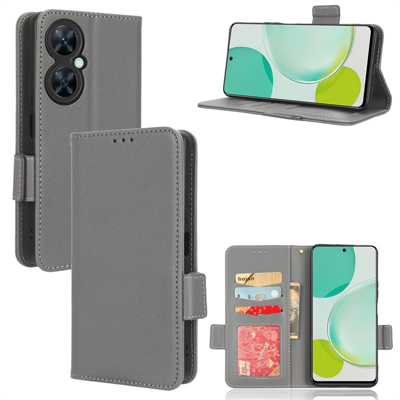 Wallet Flip Cover for Huawei Nova 11i Case Lychee Pattern Leather Magnetic Flip Folio Stand Phone Cover with Card Holder