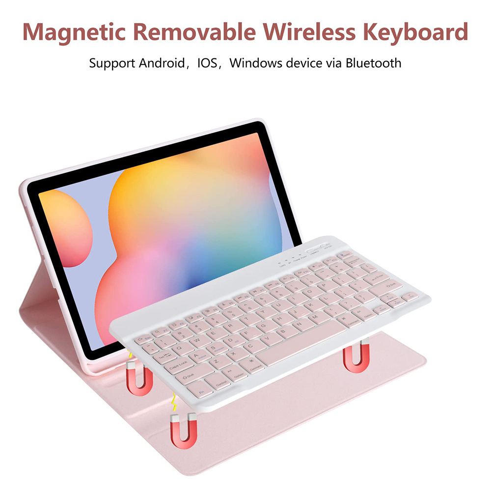 Mouse + Keyboard + Tablet Case for Samsung Galaxy Tab S6 Lite A7 A8 S7 S8 Magnetic Bluetooth Keyboard Flip Cover Leather Case Wonderful Control Keyboard Leather Case Tablet Protection Case