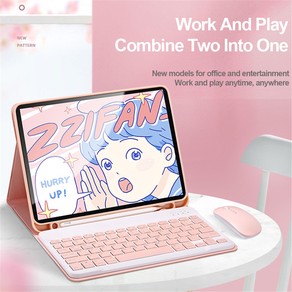 Mouse + Keyboard + Tablet Case for Samsung Galaxy Tab S6 Lite A7 A8 S7 S8 Magnetic Bluetooth Keyboard Flip Cover Leather Case Wonderful Control Keyboard Leather Case Tablet Protection Case