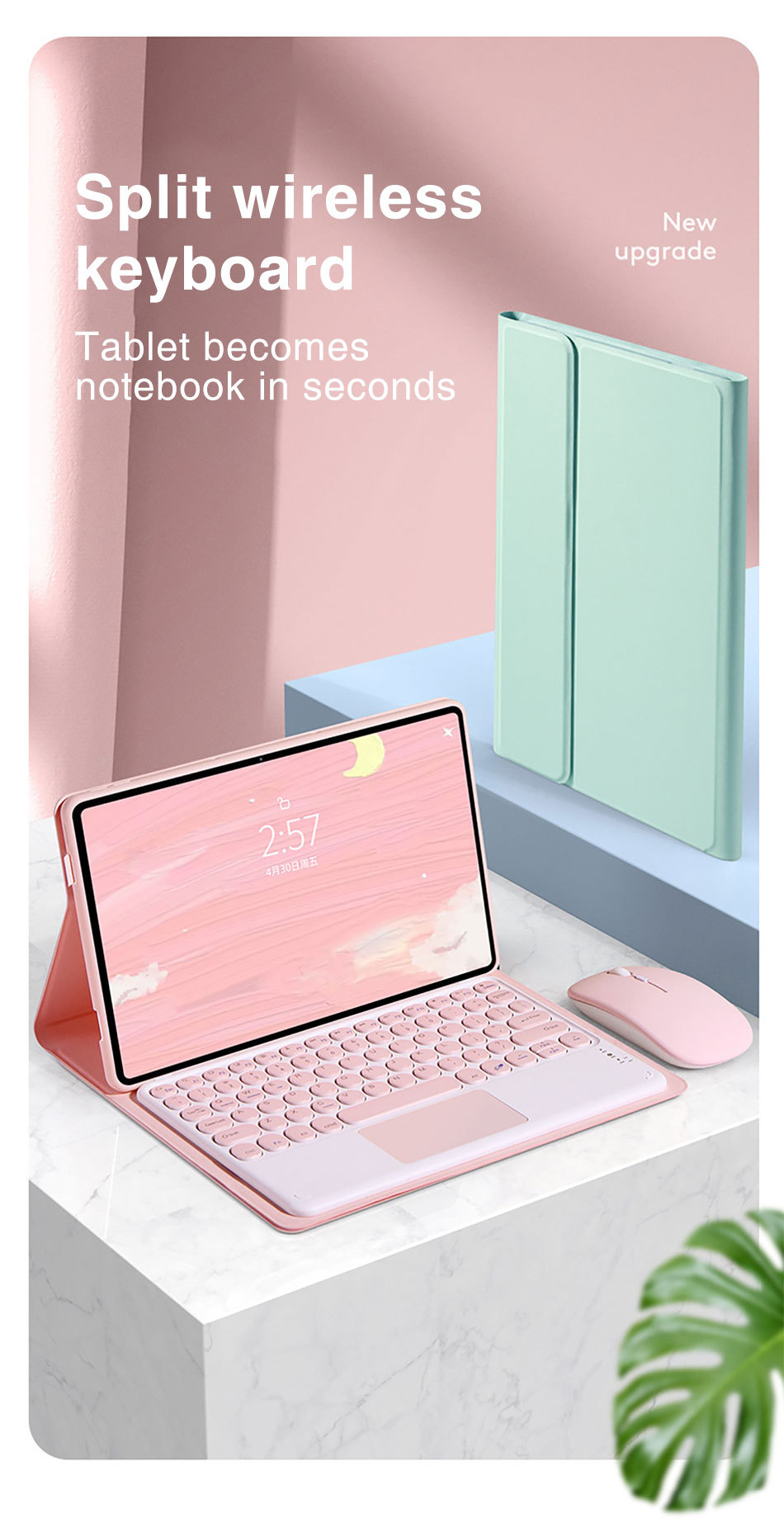 Mouse + Keyboard + Tablet Case for Xiaomi Pad 6 5 Pro Magnetic Bluetooth Keyboard Flip Cover Leather Case Wonderful Control Keyboard Leather Case Tablet Protection Case