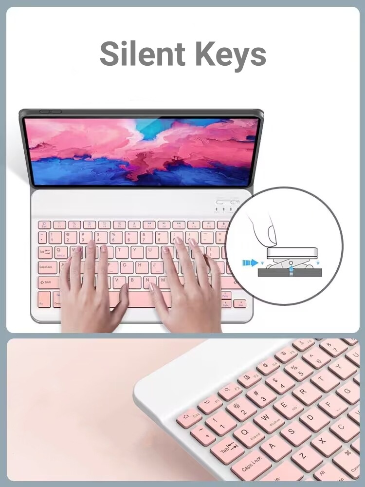Keyboard + Tablet Case for Lenovo Pad Plus Pro Tab P11 Magnetic Bluetooth Keyboard Flip Cover Leather Case Wonderful Control Keyboard Leather Case Tablet Protection Case
