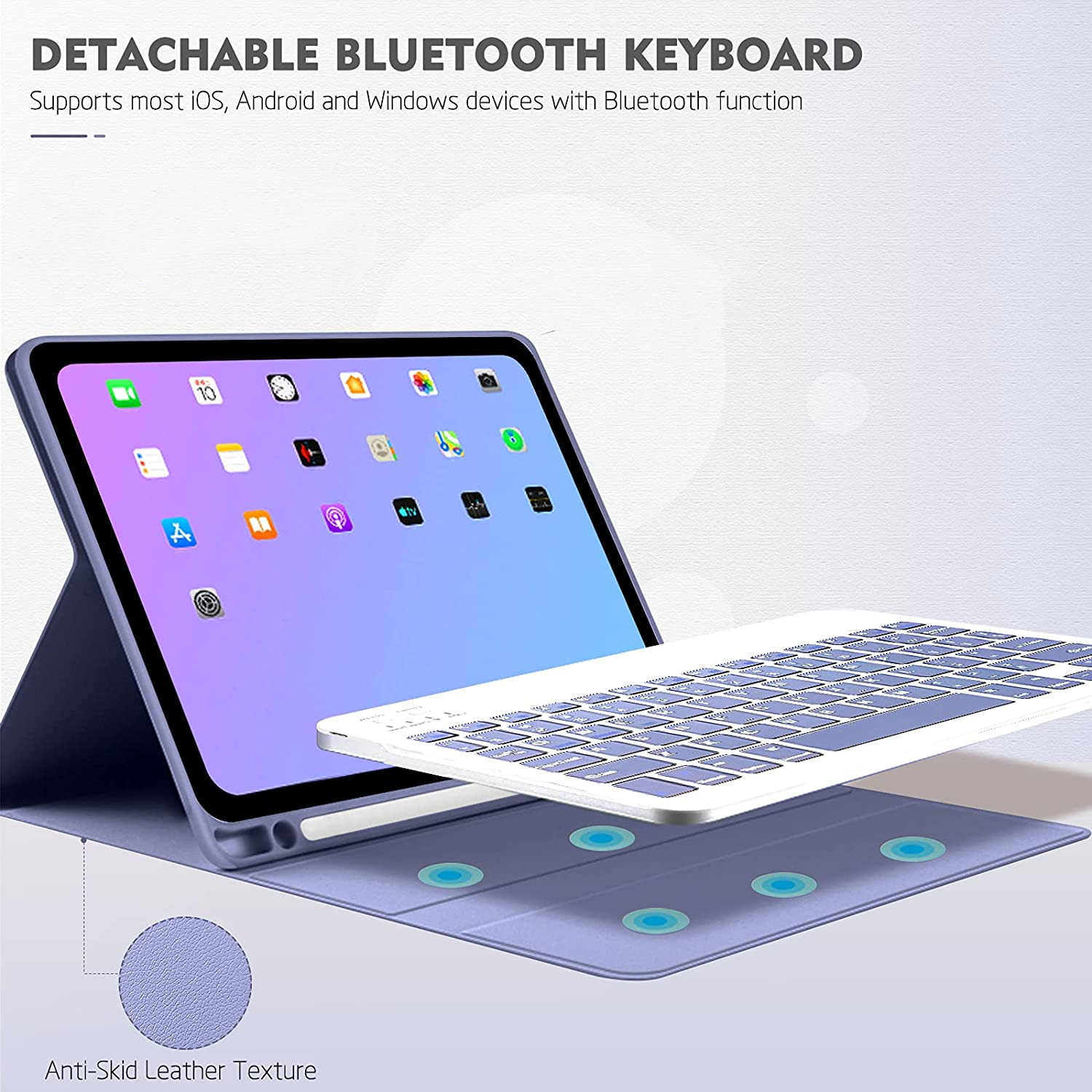 Keyboard + Tablet Case for iPad 10.9'' 10.2'' Air 4/Air 5 Pro 11'' Air 3/Pro 10.5 Magnetic Bluetooth Keyboard Flip Cover Leather Case Wonderful Control Keyboard Leather Case Tablet Protection Case