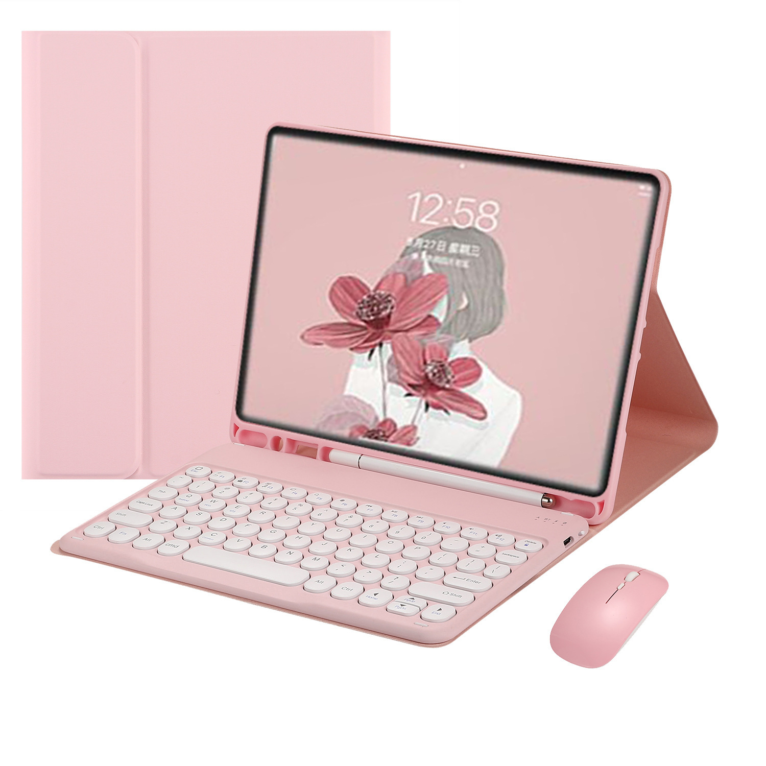 Keyboard + Tablet Case for Samsung Galaxy Tab S8 Ultra S9 S8 Plus S7 FE Magnetic Bluetooth Keyboard Flip Cover Leather Case Wonderful Control Keyboard Leather Case Tablet Protection Case