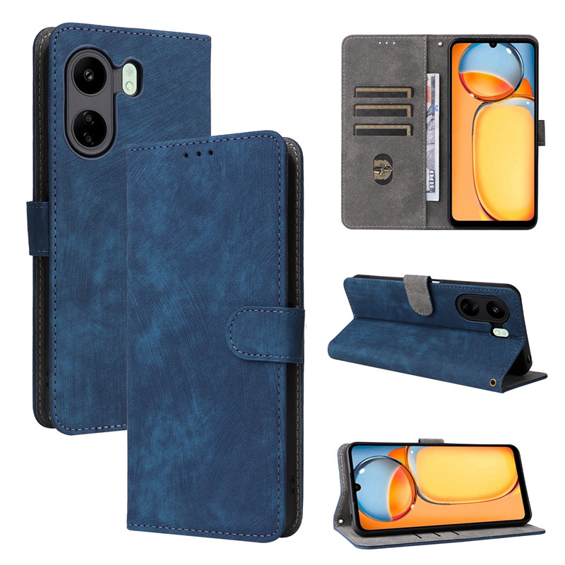 Flip Cover for Xiaomi Redmi 13C / Poco C65 PU Leather Phone Case Full-Body Protection Shockproof [RFID Blocking] Wallet Cover