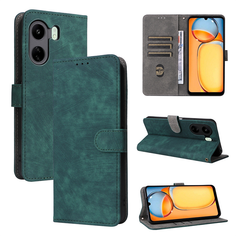 Flip Cover for Xiaomi Redmi 13C / Poco C65 PU Leather Phone Case Full-Body Protection Shockproof [RFID Blocking] Wallet Cover