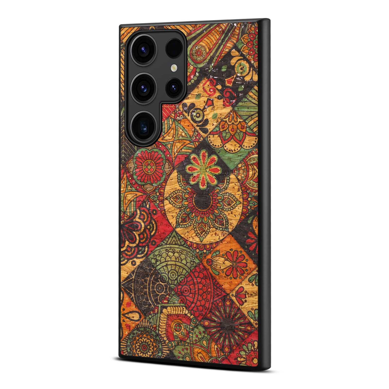 Phone Case for Samsung Galaxy S24 S23 S22 S21 FE Note 20 Ultra A34 A24 A14 A33 A23 A53 A05S Vintage Ethnic Style Black Edge Soft Gel Cover