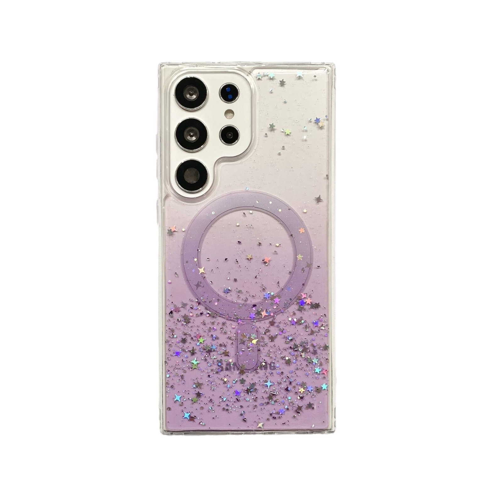 Phone Case for Samsung Galaxy S24 S23 Ultra S22 Plus iPhone 15 14 13 12 11 Pro Max Glitter Magnetic Transparent Gradient Soft Gel Full Cover