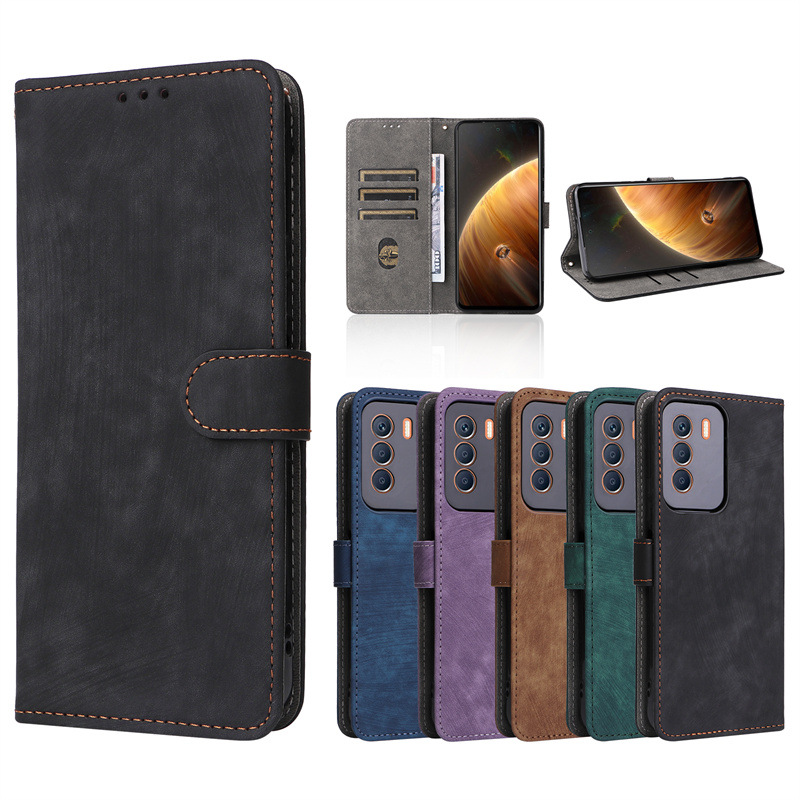 Flip Cover for Infinix Zero 5G 2023 PU Leather Phone Case Full-Body Protection Shockproof [RFID Blocking] Wallet Cover With Hand Strap