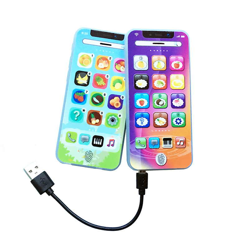 English Children's Mobile Phone Toys Puzzle Simulation Phone Learning Machine English Learning Machine with USB Cable
