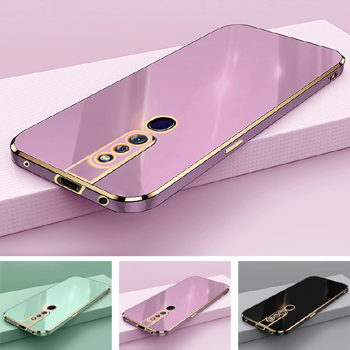 Phone Case for OPPO F11 Pro Shockproof Bumper Colourful Straight Edge Plating Silicone Cover