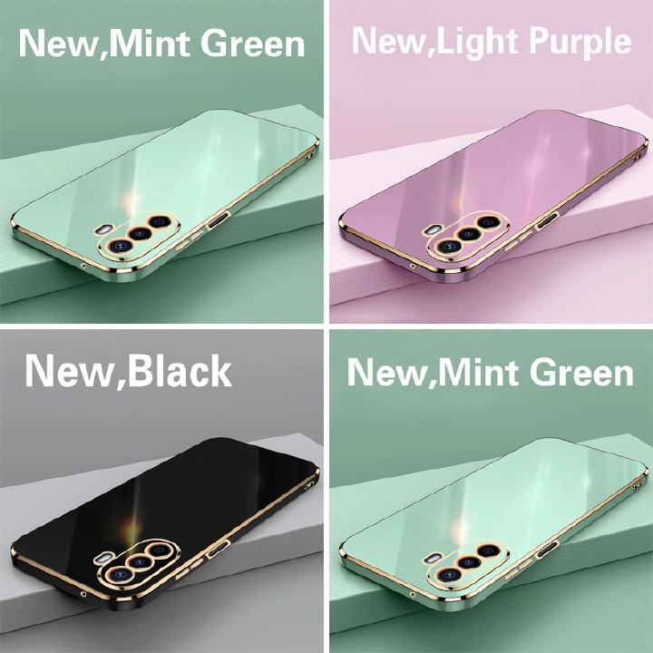 Phone Case for Huawei Nova Y70 Nova Y70 Plus Shockproof Bumper Colourful Straight Edge Plating Silicone Cover