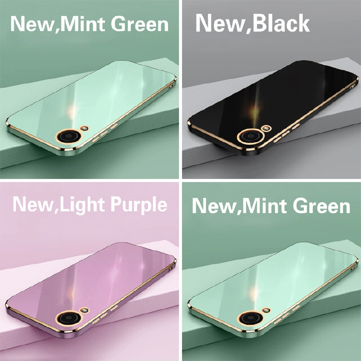 Phone Case for Samsung Galaxy A03 Core Shockproof Bumper Colourful Straight Edge Plating Silicone Cover