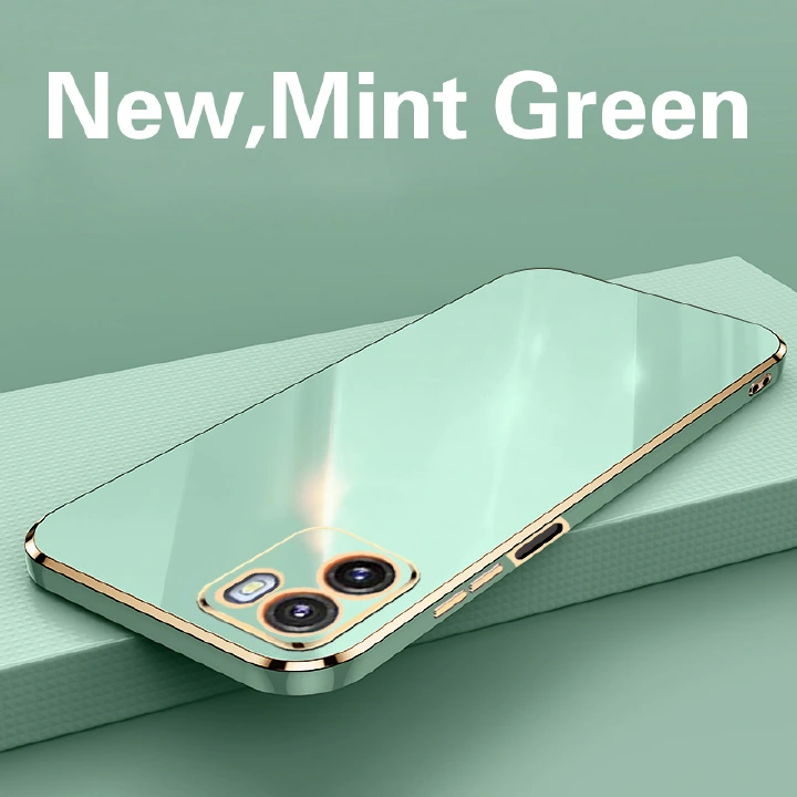 Phone Case for VIVO Y15S Y15A Shockproof Bumper Colourful Straight Edge Plating Silicone Cover