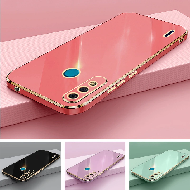 Phone Case for Itel A56 Pro Shockproof Bumper Colourful Straight Edge Plating Silicone Cover