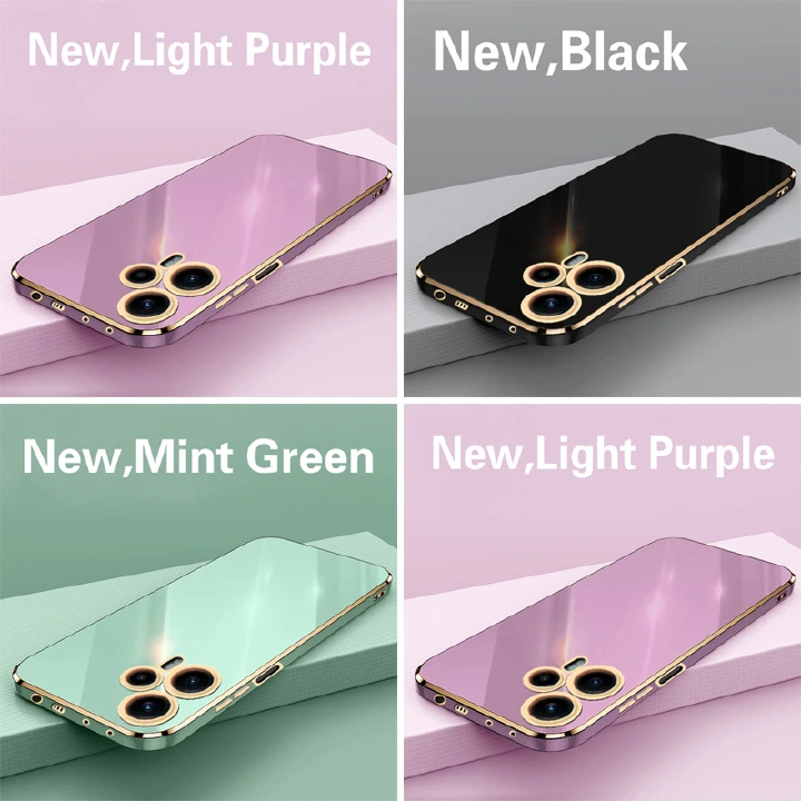 Phone Case for Xiaomi Poco F5 Shockproof Bumper Colourful Straight Edge Plating Silicone Cover