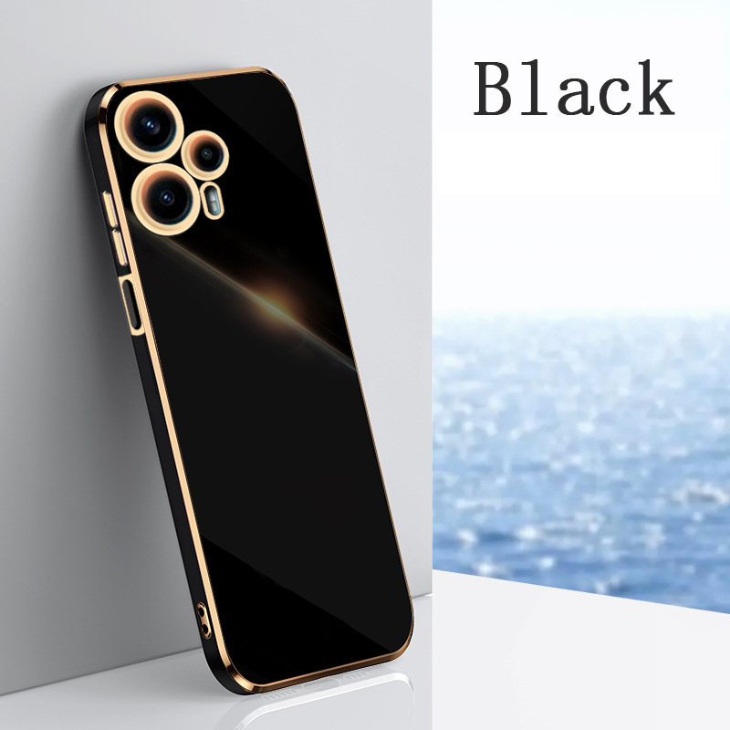 Phone Case for Xiaomi Poco F5 Shockproof Bumper Colourful Straight Edge Plating Silicone Cover