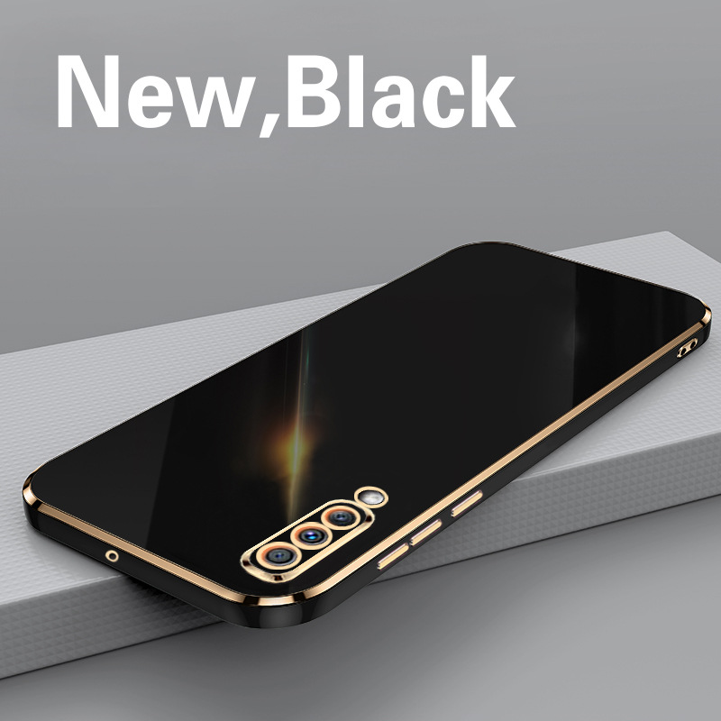 Phone Case for Samsung Galaxy A50 A50S A30S Shockproof Bumper Colourful Straight Edge Plating Silicone Cover