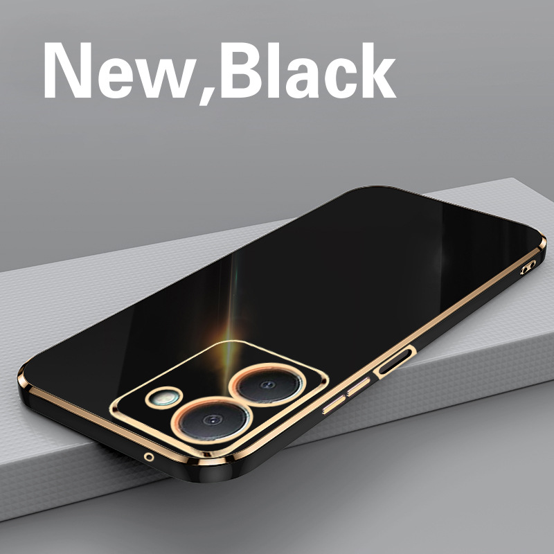 Phone Case for Vivo Y36 4G Shockproof Bumper Colourful Straight Edge Plating Silicone Cover