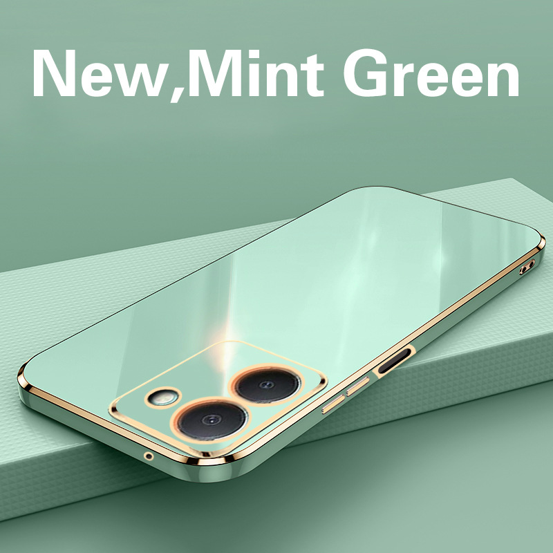 Phone Case for Vivo Y36 4G Shockproof Bumper Colourful Straight Edge Plating Silicone Cover