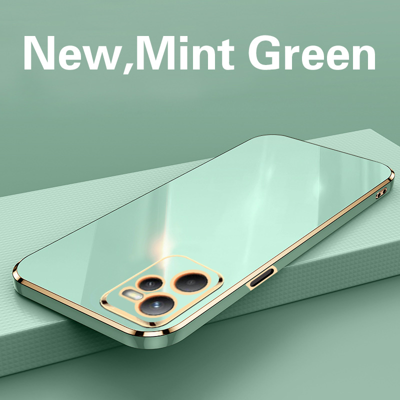 Phone Case for Realme C35 Shockproof Bumper Colourful Straight Edge Plating Silicone Cover