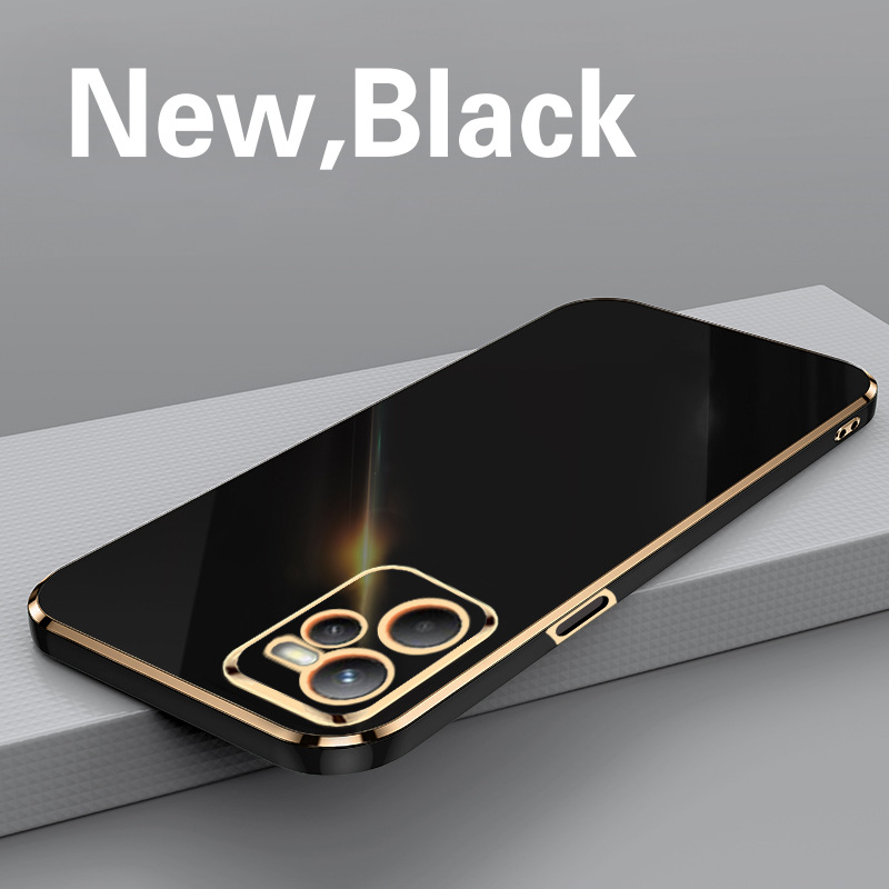 Phone Case for Realme C35 Shockproof Bumper Colourful Straight Edge Plating Silicone Cover