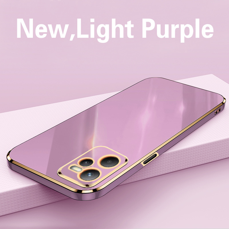 Phone Case for Realme C35 Shockproof Bumper Colourful Straight Edge Plating Silicone Cover