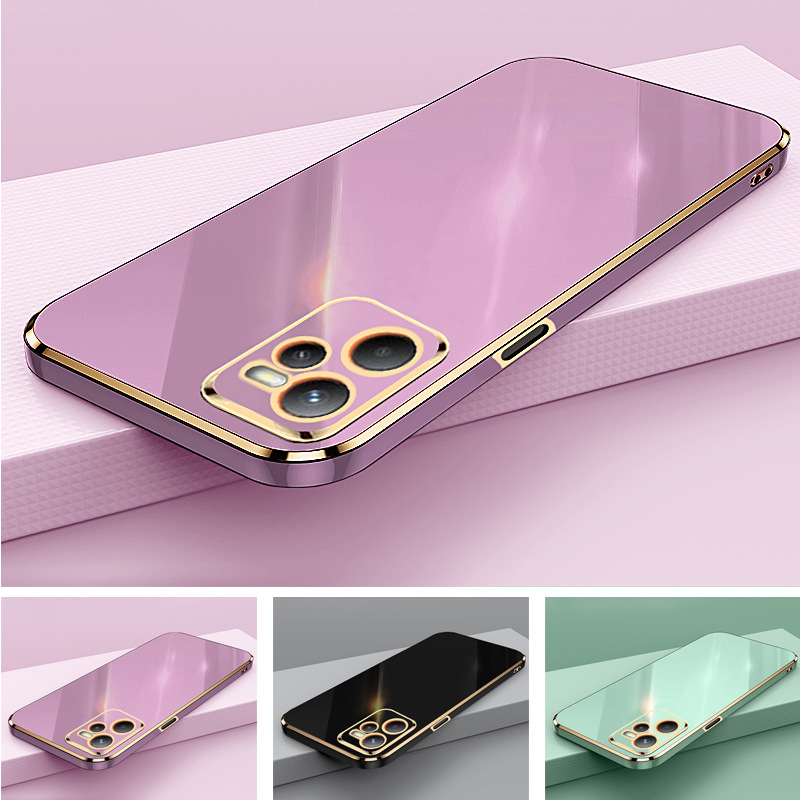 Phone Case for Realme C35 Shockproof Bumper Colourful Straight Edge Plating Silicone Cover