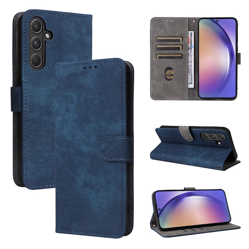 Flip Cover for Samsung Galaxy A55 PU Leather Phone Case Full-Body Protection Shockproof [RFID Blocking] Wallet Cover