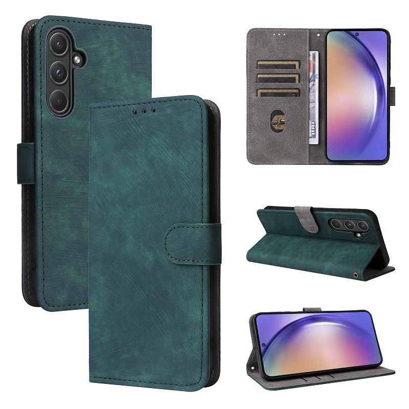 Flip Cover for Samsung Galaxy A55 PU Leather Phone Case Full-Body Protection Shockproof [RFID Blocking] Wallet Cover