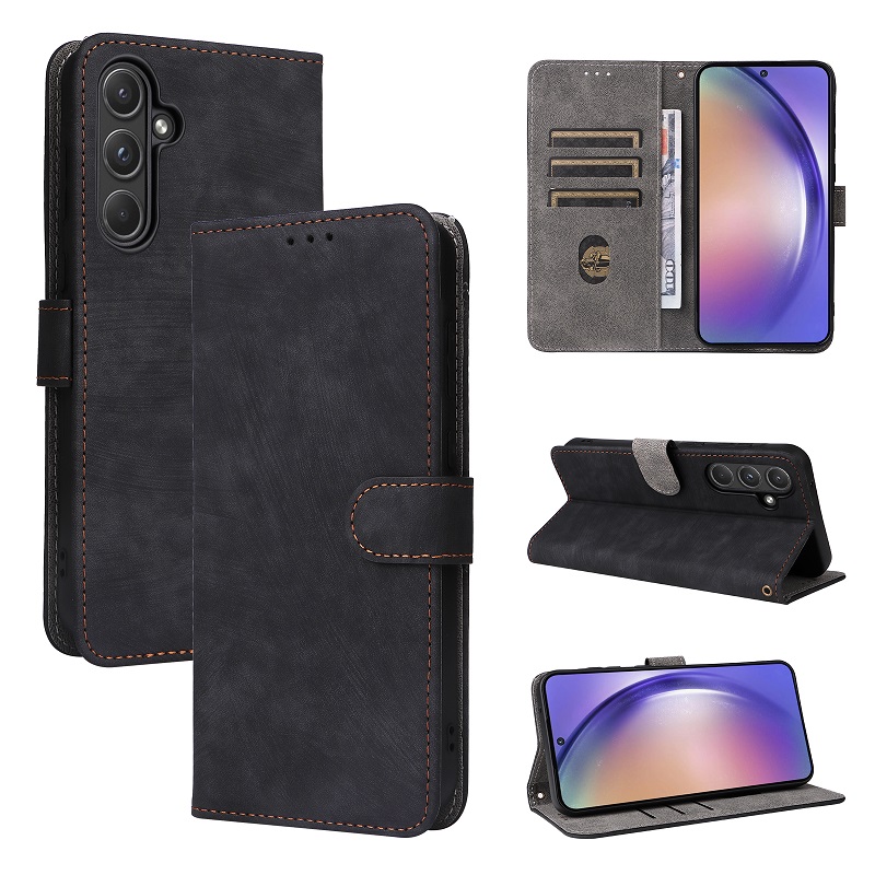 Flip Cover for Samsung Galaxy A55 PU Leather Phone Case Full-Body Protection Shockproof [RFID Blocking] Wallet Cover