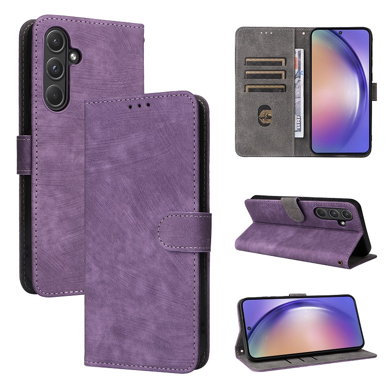 Flip Cover for Samsung Galaxy A55 PU Leather Phone Case Full-Body Protection Shockproof [RFID Blocking] Wallet Cover