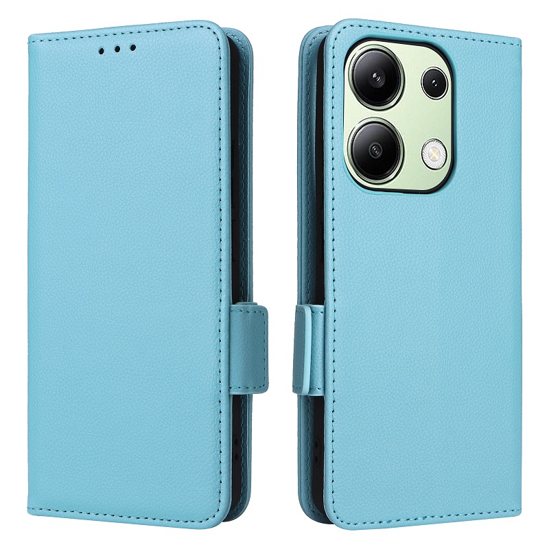 Wallet Flip Cover for Xiaomi Redmi Note 13 4G Lychee Pattern Leather Magnetic Flip Folio Stand Phone Cover with Card Holder