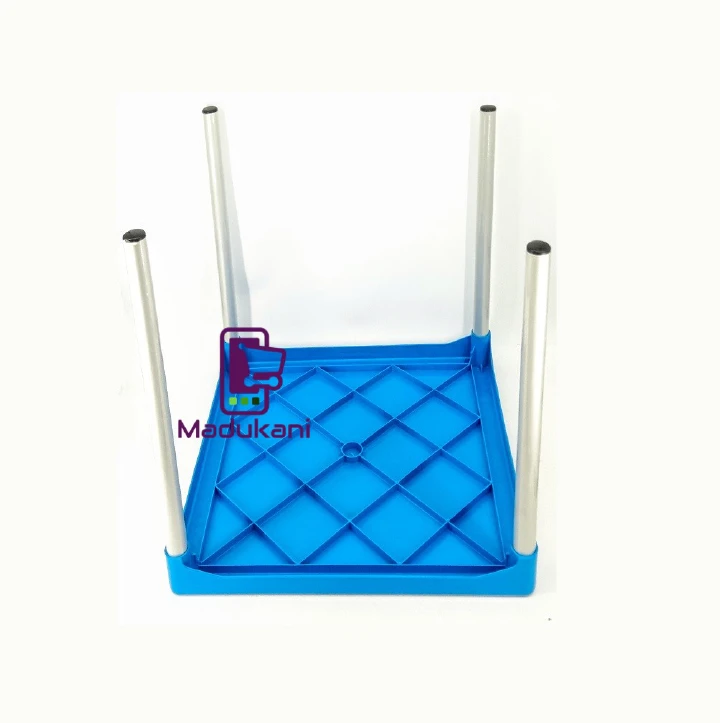 BLUE 27 inch Square Heavy Duty Plastic Top Table with Metal Legs