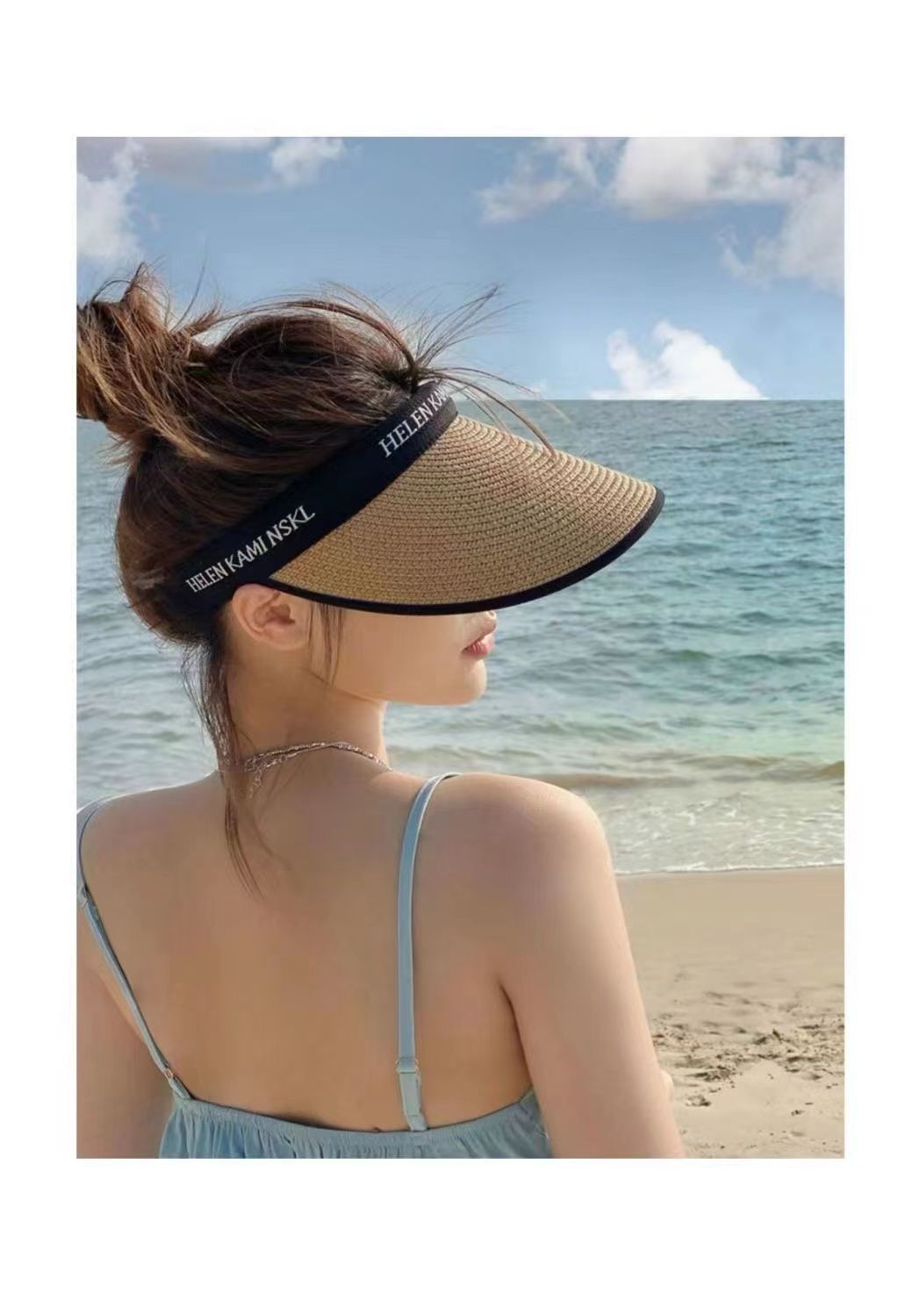 Women's hat sun hat imitation UV sun visor beach sun visor