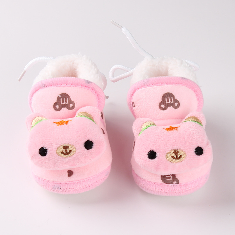 RONI Winter baby girl  velvet thick  shoes boy cute  bear shoes