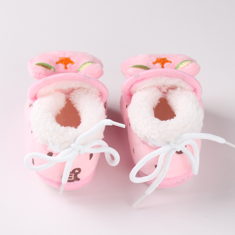 RONI Winter baby girl  velvet thick  shoes boy cute  bear shoes