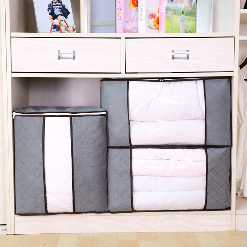 【Clearance】2PCS Quilt big storage bag non-woven fabric oversized  moisture-proof luggage duvet cloth storage bag（50*50*35 +70*50*30CM）