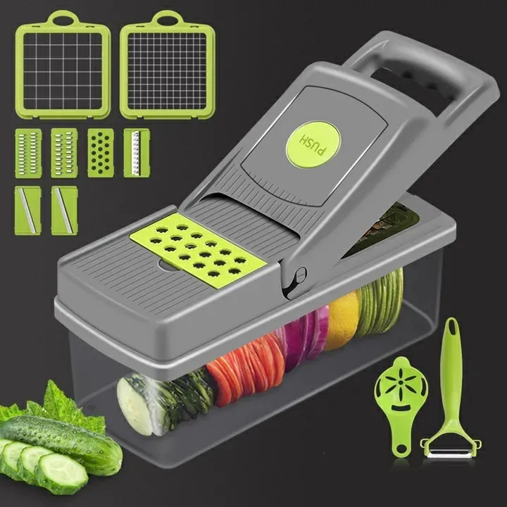 14PCS Veggie Slicer Kitchen multi-functional vegetable cutter potato dicing slicer cucumber grater household multi-functional vegetable cutting artifact