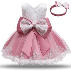 RONI For 6 Months -5 Years Old  Girl princess dress kids birthday party stage dress baby wedding dress 80cm as picture