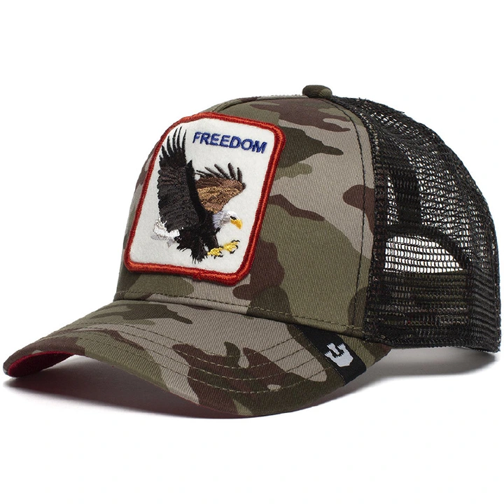 Trucker Hat Men ( Eagle, Bear, Cock, Panther) - Mesh Baseball SnapBack Cap - The Farm  Green Series