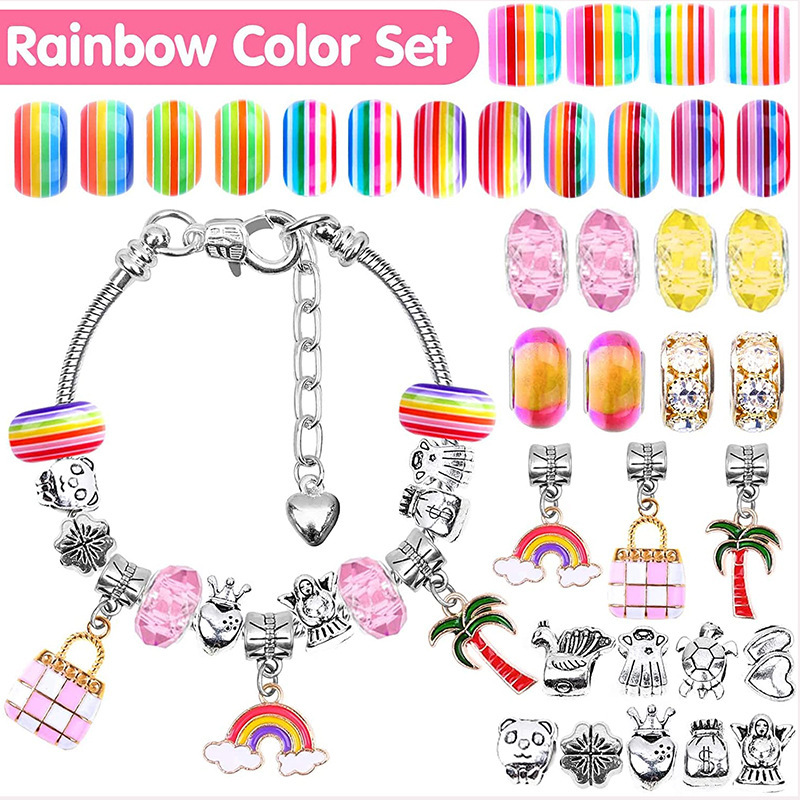 112 Pcs Charms Bracelet Making Kit for Girls, DIY Charm Bracelets Kit with Jewelry Beads, Bracelet Charms Gift for Girls Ages 7-12, Bracelet Kit Jewelry Gift for Girls Kids Teens and Adults