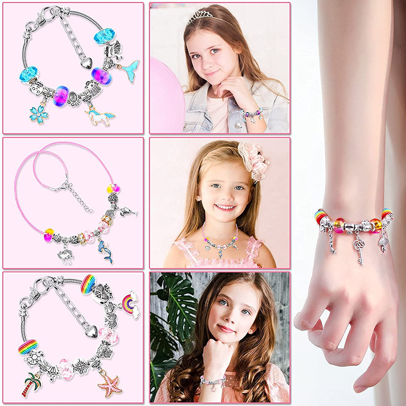 112 Pcs Charms Bracelet Making Kit for Girls, DIY Charm Bracelets Kit with Jewelry Beads, Bracelet Charms Gift for Girls Ages 7-12, Bracelet Kit Jewelry Gift for Girls Kids Teens and Adults
