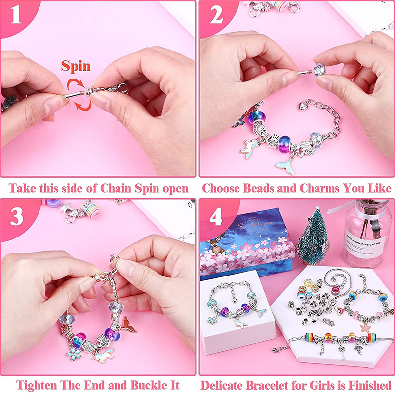 112 Pcs Charms Bracelet Making Kit for Girls, DIY Charm Bracelets Kit with Jewelry Beads, Bracelet Charms Gift for Girls Ages 7-12, Bracelet Kit Jewelry Gift for Girls Kids Teens and Adults