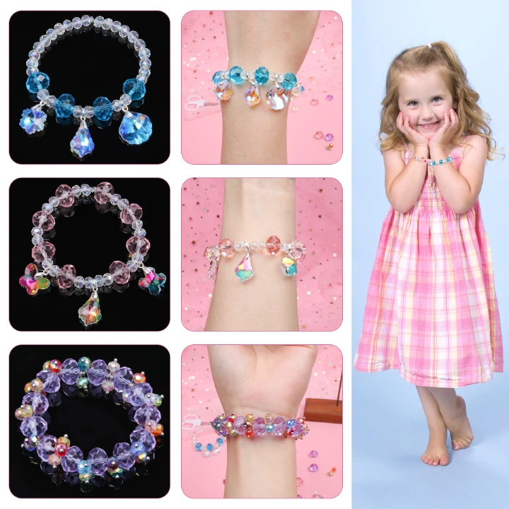 135 pcs Charm Bracelet Making Kit for Girls Aged 5+ in Inspiring Jewelry Box DIY Charm Bracelet Kit Jewelry Gift for Girls Kids Teens and Adults