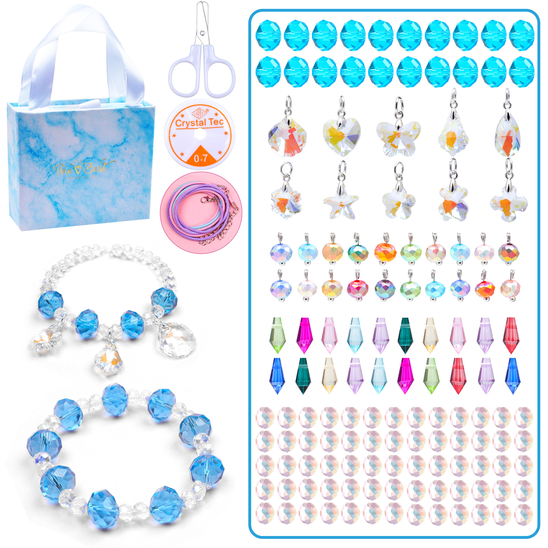 135 pcs Charm Bracelet Making Kit for Girls Aged 5+ in Inspiring Jewelry Box DIY Charm Bracelet Kit Jewelry Gift for Girls Kids Teens and Adults