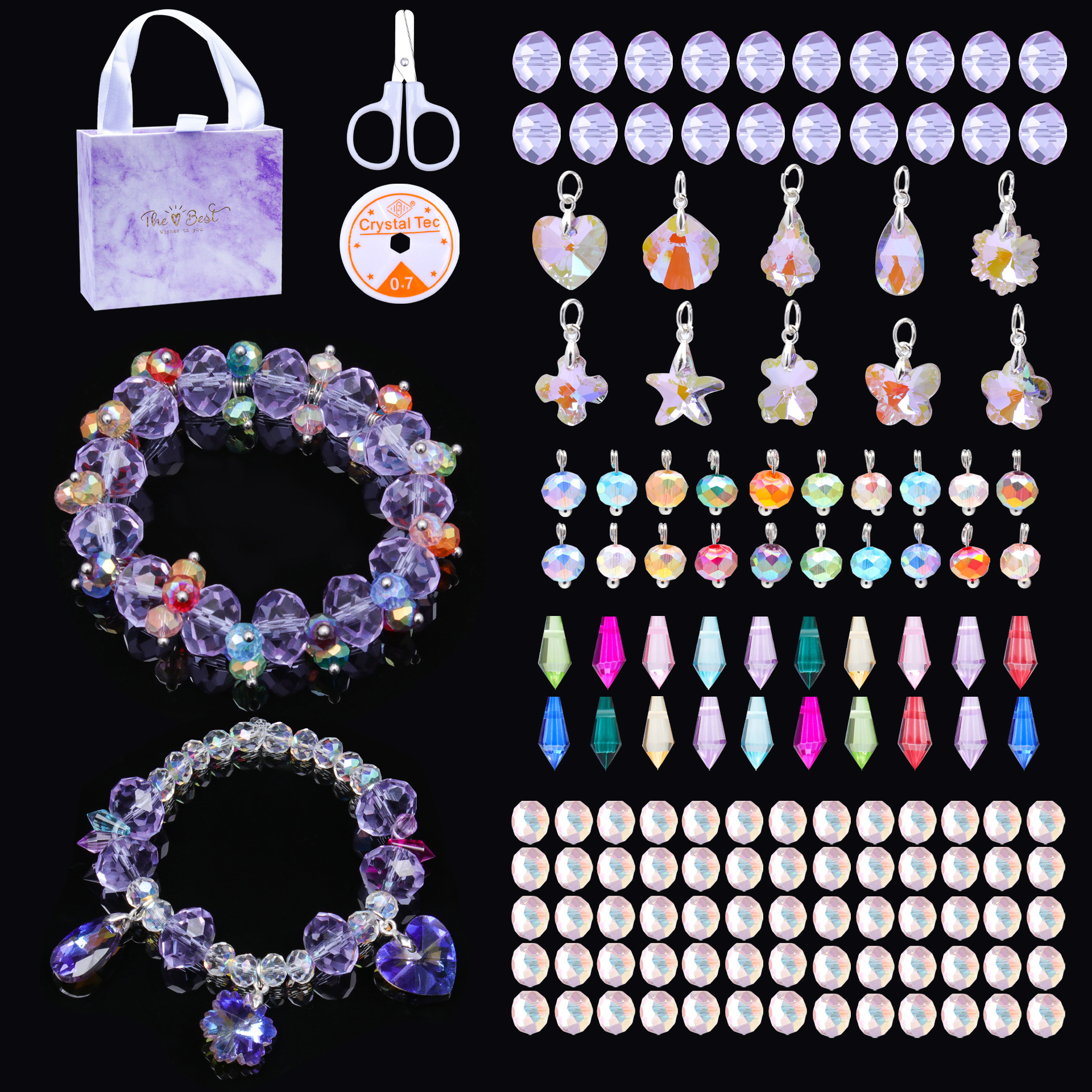 135 pcs Charm Bracelet Making Kit for Girls Aged 5+ in Inspiring Jewelry Box DIY Charm Bracelet Kit Jewelry Gift for Girls Kids Teens and Adults
